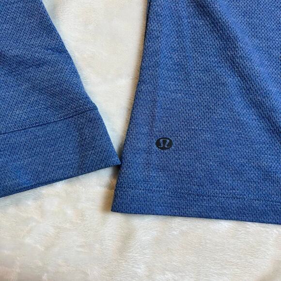 Lululemon Performance Shirt Mens Large Long Sleeve Mesh Vent Blue Heathered - Picture 3 of 7